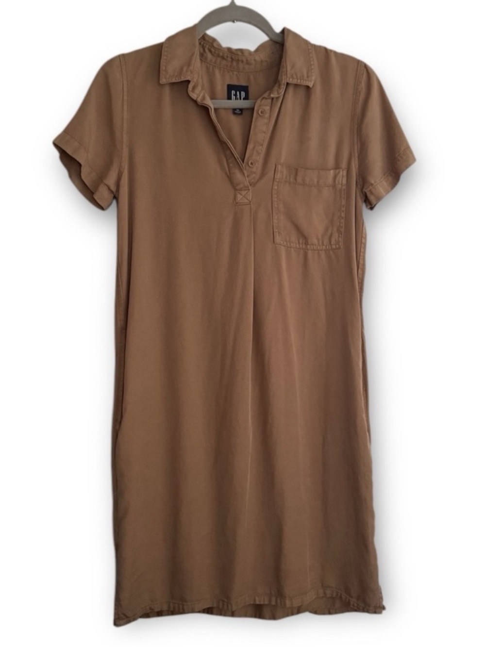 Gap Relaxed Fit Tencel Polo Dress with pockets